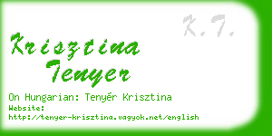 krisztina tenyer business card