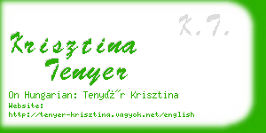 krisztina tenyer business card